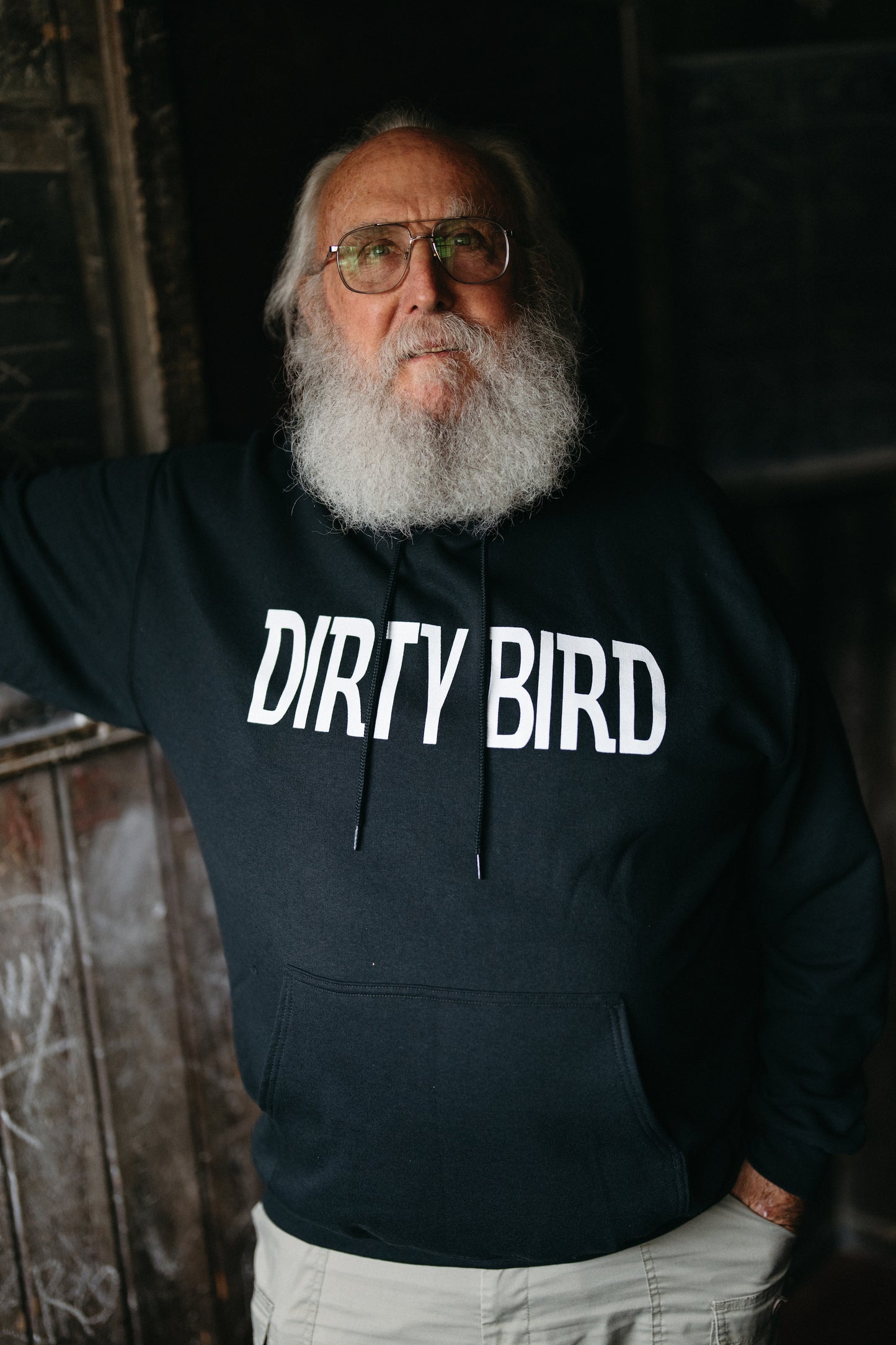 Dirty Bird Hoodie Sweatshirt in black